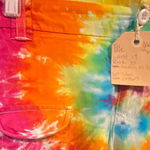 *65-473-You Are FUNtastic Hand dyed DKR Linen 3/4 pants - Picture 13 of 13